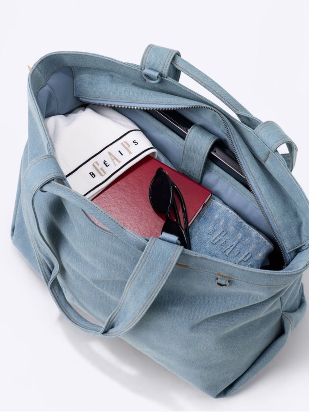 BEIS x GAP Light Blue Denim Travel Tote - Picture 6 of 7